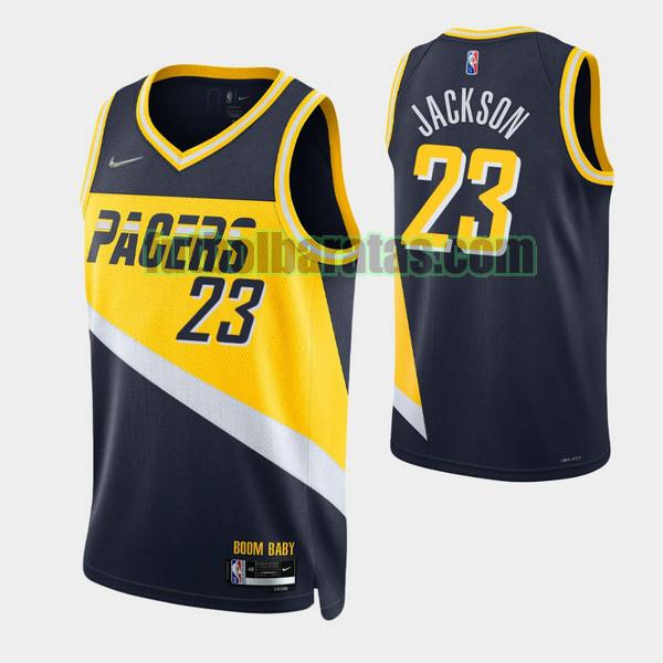 camiseta 2021-2022 isaiah jackson 23 indiana pacers navy hombre