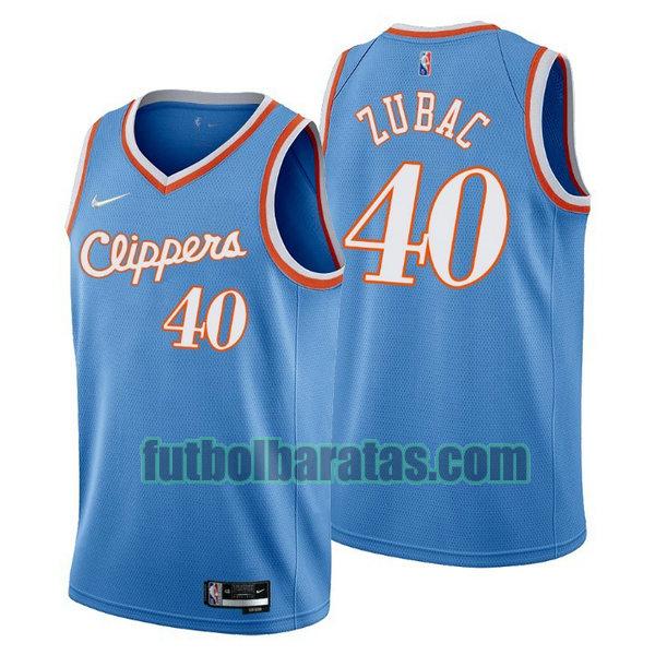 camiseta 2021-2022 ivica zubac 40 los angeles clippers azul hombre