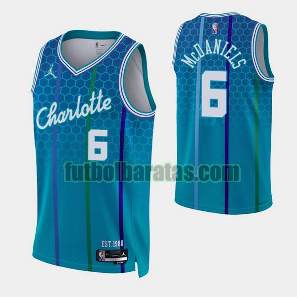 camiseta 2021-2022 jalen mcdaniels 6 charlotte hornets azul hombre