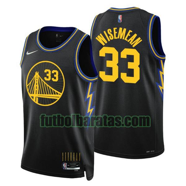 camiseta 2021-2022 james wiseman 33 golden state warriors negro hombre