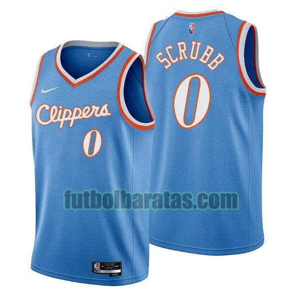 camiseta 2021-2022 jay scrubb 0 los angeles clippers azul hombre