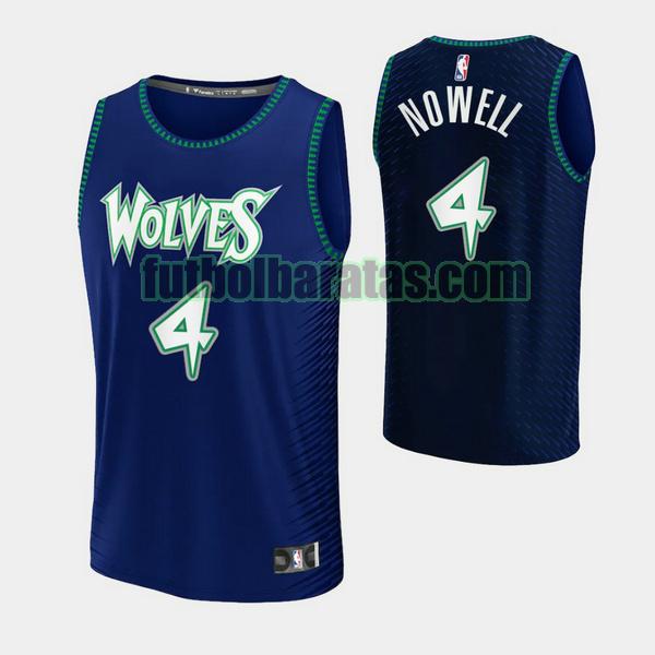 camiseta 2021-2022 jaylen nowell 4 minnesota timberwolves azul hombre