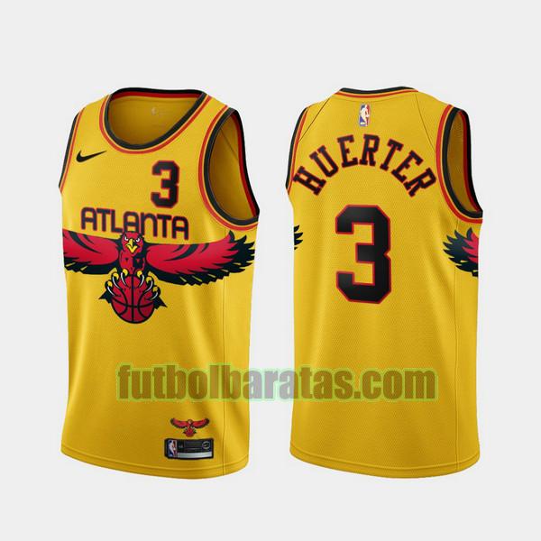 camiseta 2021-2022 kevin huerterr 3 atlanta hawks amarillo hombre