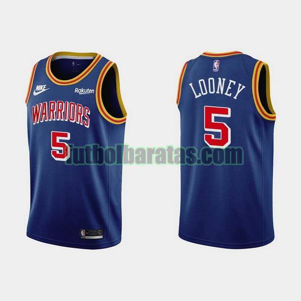 camiseta 2021-2022 kevon looney 5 golden state warriors azul hombre