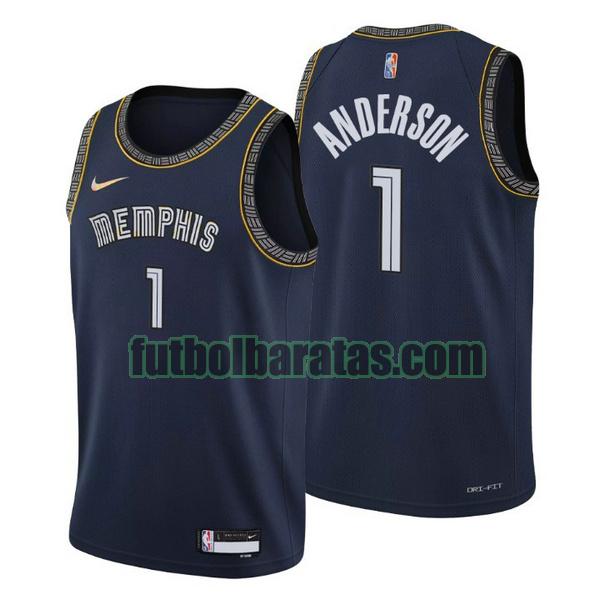 camiseta 2021-2022 kyle anderson 1 memphis grizzlies navy hombre