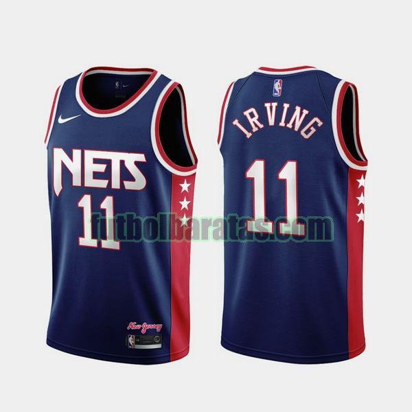 camiseta 2021-2022 kyrie irving 11 brooklyn nets azul hombre