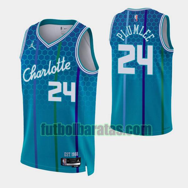 camiseta 2021-2022 mason plumlee 24 charlotte hornets azul hombre