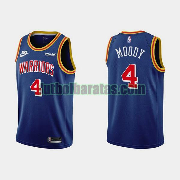 camiseta 2021-2022 moses moody 4 golden state warriors azul hombre