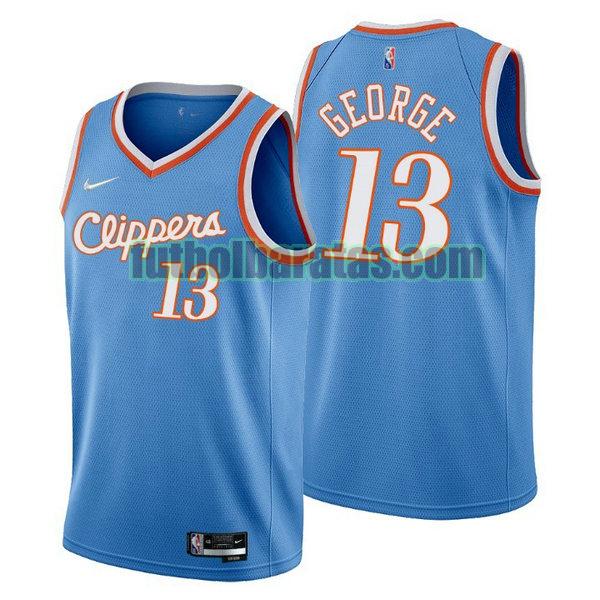 camiseta 2021-2022 paul george 13 los angeles clippers azul hombre