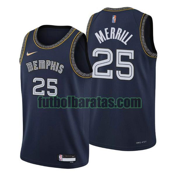 camiseta 2021-2022 sam merrill 25 memphis grizzlies navy hombre