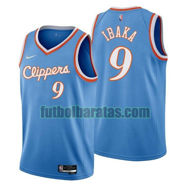 camiseta 2021-2022 serge ibaka 9 los angeles clippers azul hombre