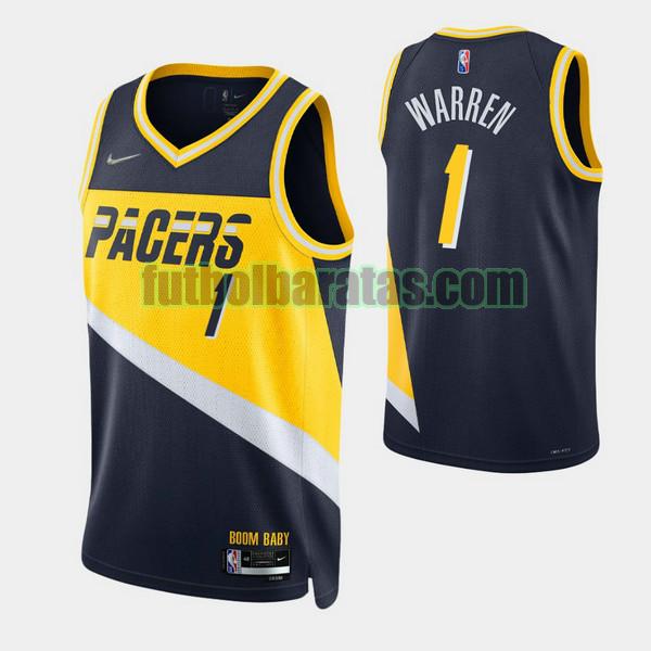 camiseta 2021-2022 t.j. warren 1 indiana pacers navy hombre