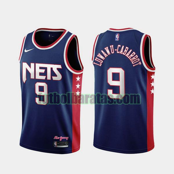 camiseta 2021-2022 timothe luwawu+cabarrot 9 brooklyn nets azul hombre