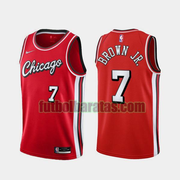 camiseta 2021-2022 troy brown jr. 7 chicago bulls rojo hombre