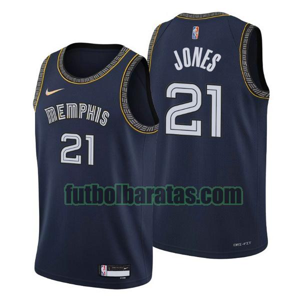 camiseta 2021-2022 tyus jones 21 memphis grizzlies navy hombre