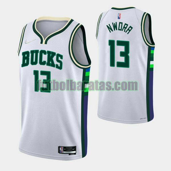 camiseta 2021-2022 wndrr 13 milwaukee bucks blanco hombre