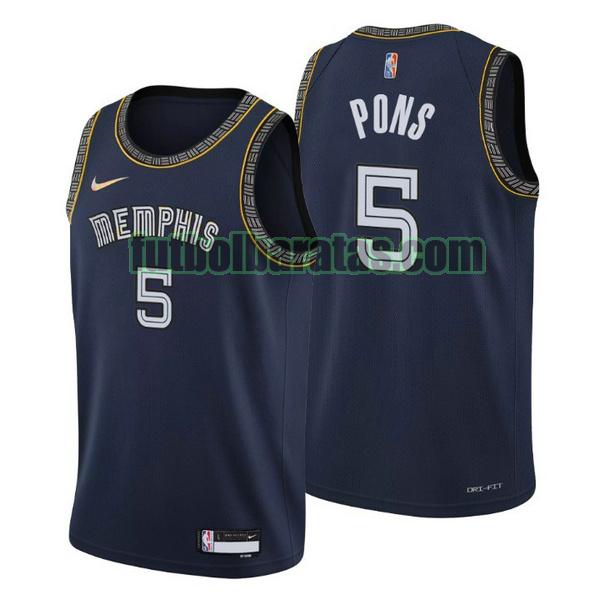 camiseta 2021-2022 yves pons 5 memphis grizzlies navy hombre