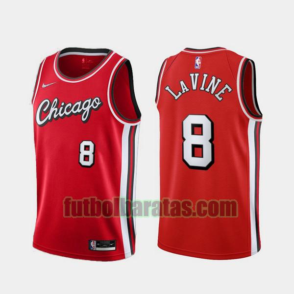 camiseta 2021-2022 zach lavine 8 chicago bulls rojo hombre