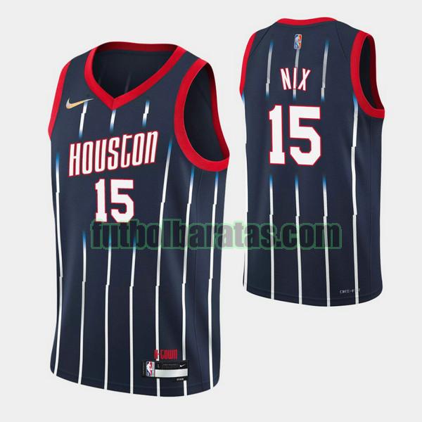 camiseta 2021 2022 daishen nix 15 houston rockets negro hombre