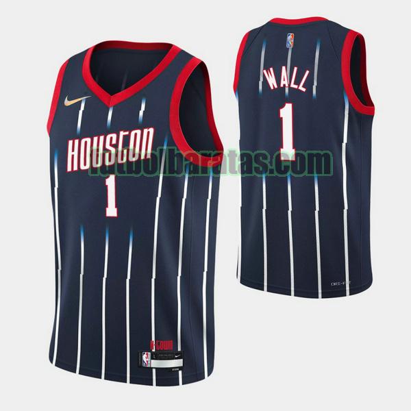 camiseta 2021 2022 john wal 1 houston rockets negro hombre