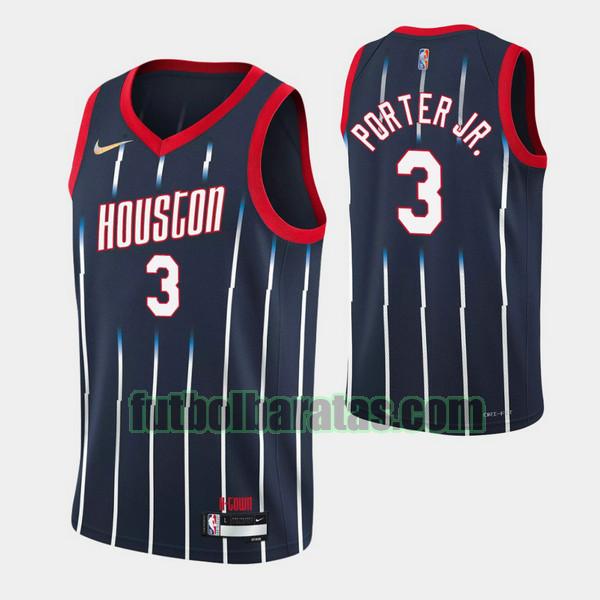 camiseta 2021 2022 kevin porter jr. 3 houston rockets negro hombre