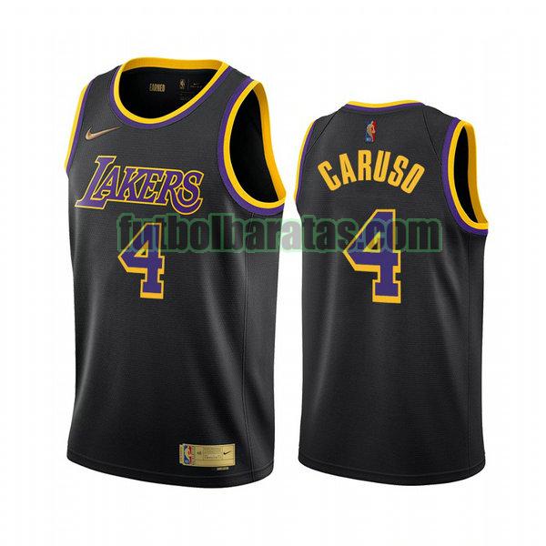 camiseta 2021 alex caruso 4 los angeles lakers negro hombre