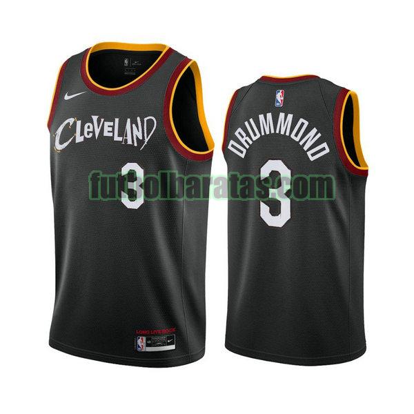 camiseta 2021 andre drummond 3 cleveland cavaliers negro hombre