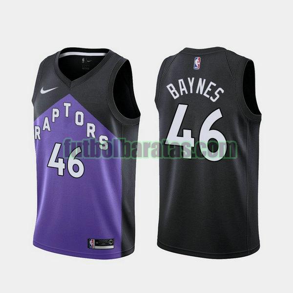 camiseta 2021 aron baynes 46 toronto raptors negro violeta hombre