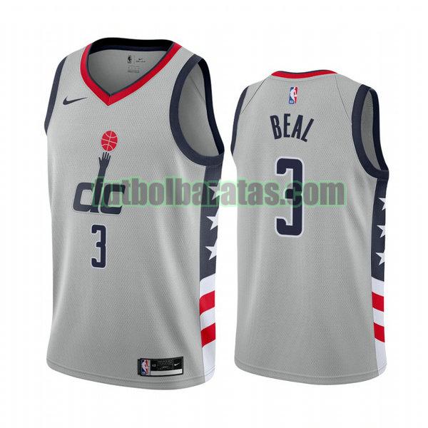 camiseta 2021 bradley beal 3 washington wizards gris hombre