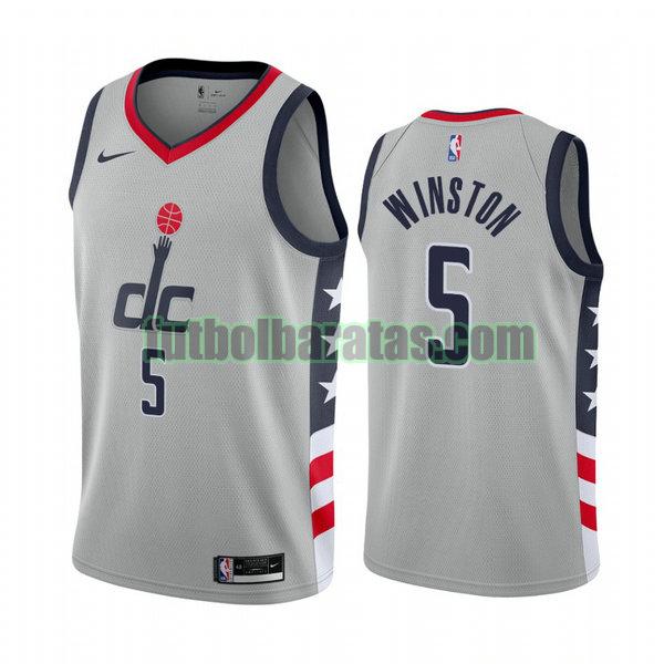 camiseta 2021 cassius winston 5 washington wizards gris hombre