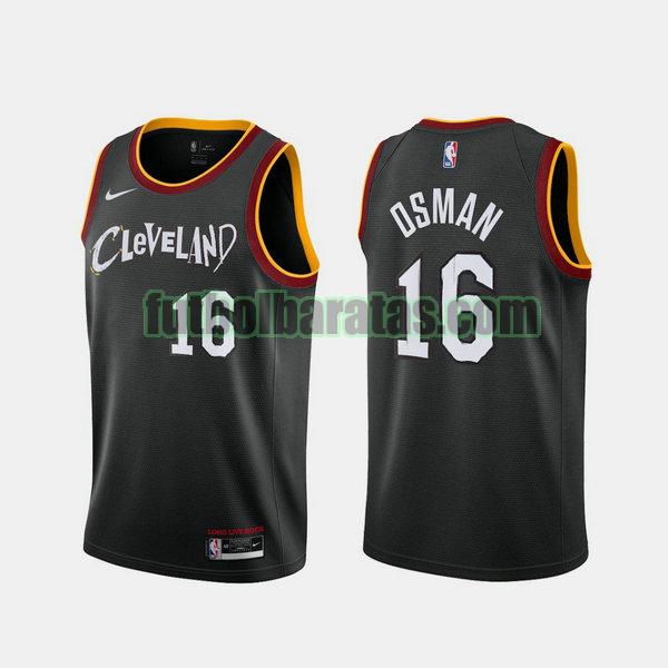 camiseta 2021 cedi osman 16 cleveland cavaliers negro hombre