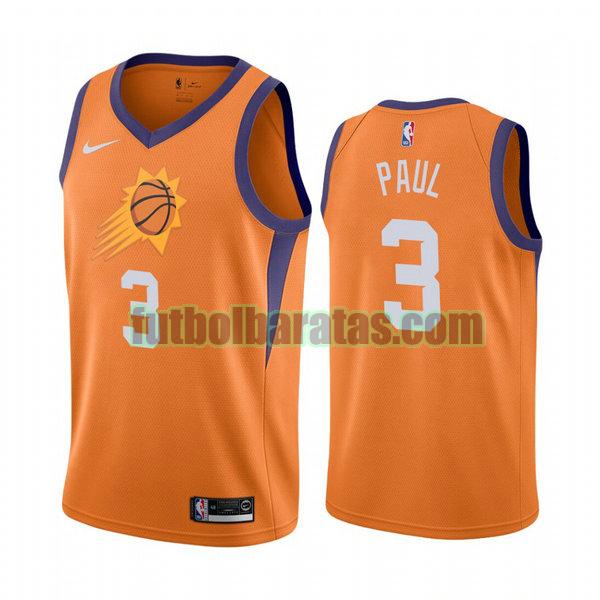 camiseta 2021 chris paul 3 phoenix suns naranja hombre