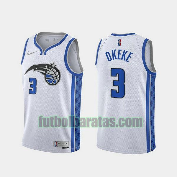 camiseta 2021 chuma okeke 3 orlando magic blanco hombre