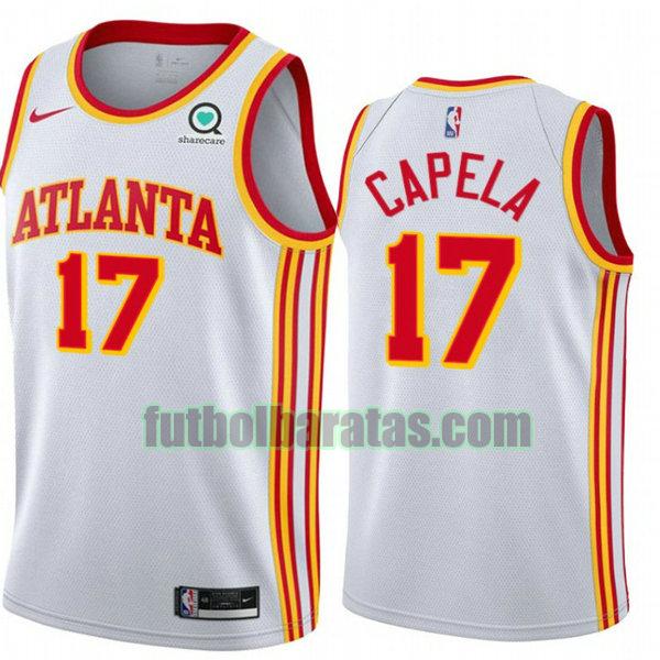 camiseta 2021 clint capela 17 atlanta hawks bianca hombre