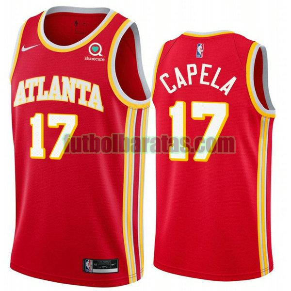 camiseta 2021 clint capela 17 atlanta hawks rojo hombre