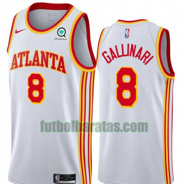 camiseta 2021 danilo gallinari 8 atlanta hawks bianca hombre