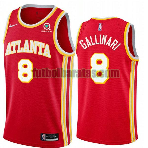 camiseta 2021 danilo gallinari 8 atlanta hawks rojo hombre