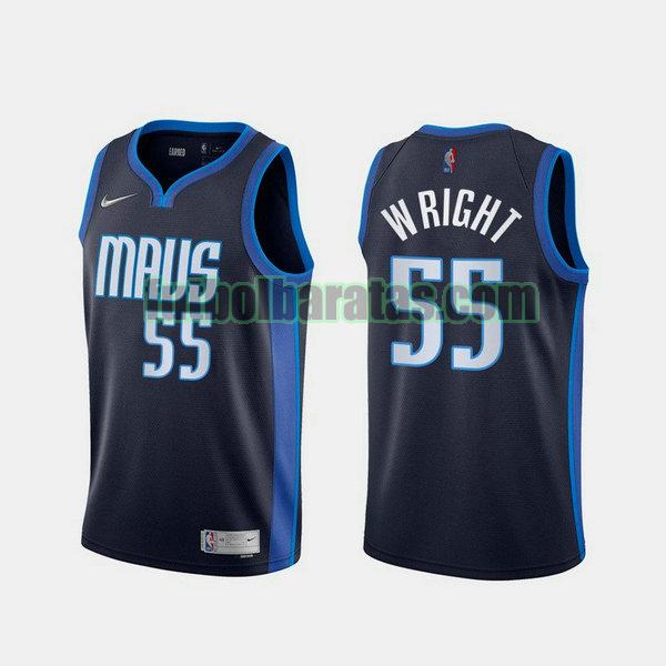 camiseta 2021 delon wright 55 dallas mavericks azul hombre