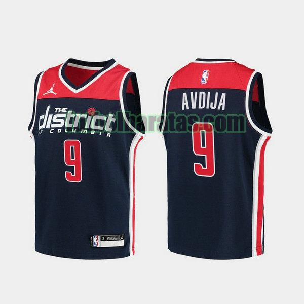 camiseta 2021 deni avdija 9 washington wizards armada hombre