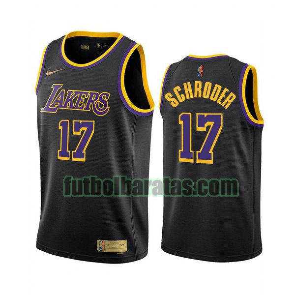 camiseta 2021 dennis schroder 17 los angeles lakers negro hombre