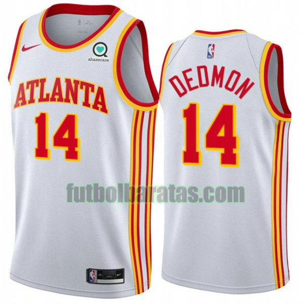 camiseta 2021 dewayne dedmon 14 atlanta hawks bianca hombre