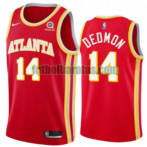 camiseta 2021 dewayne dedmon 14 atlanta hawks rojo hombre