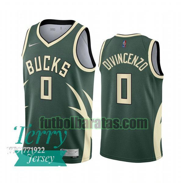 camiseta 2021 donte divincenzo 0 milwaukee bucks verde hombre