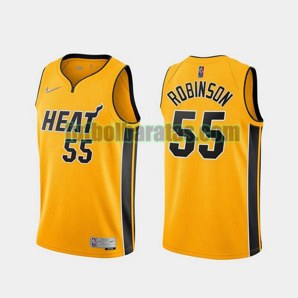 camiseta 2021 duncan robinson 55 miami heat amarillo hombre