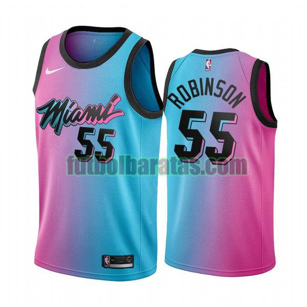 camiseta 2021 duncan robinson 55 miami heat rosa hombre