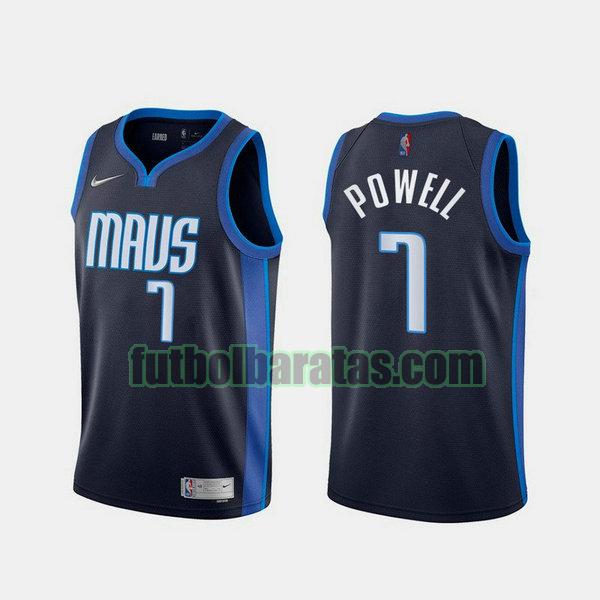 camiseta 2021 dwight powell 7 dallas mavericks azul hombre