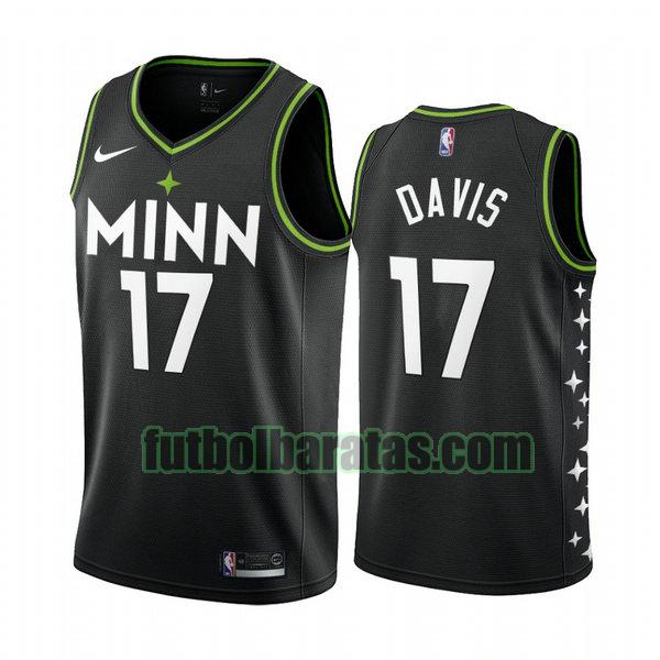 camiseta 2021 ed davis 17 minnesota timberwolves negro hombre