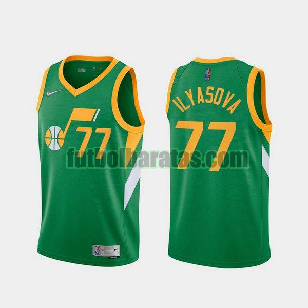 camiseta 2021 ersan ilyasova 77 utah jazz verde hombre