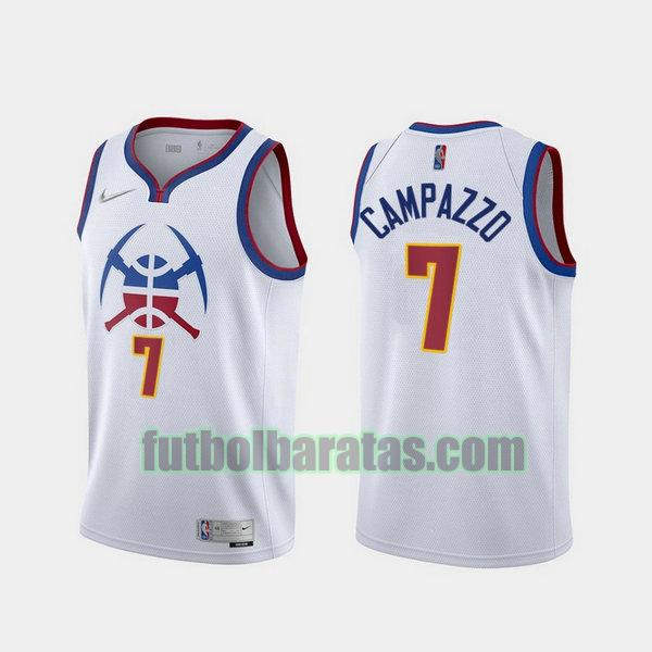 camiseta 2021 facundo campazzo 7 denver nuggets blanco hombre