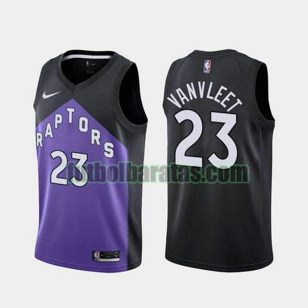 camiseta 2021 fred vanvleet 23 toronto raptors negro violeta hombre